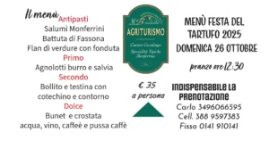 Scopri di più sull'articolo Menù Fiera del Tartufo 2025 Domenica 26 Ottobre